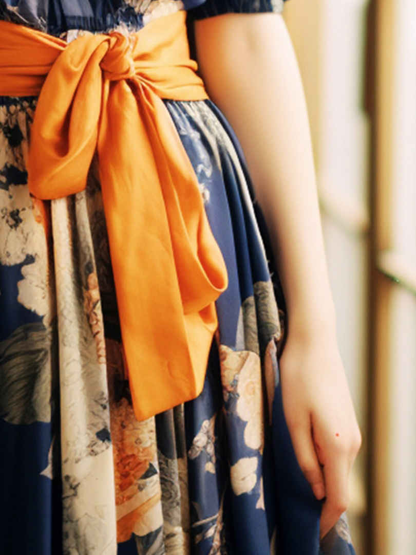 Indigo Petal Sash-thumb